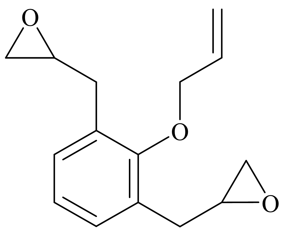 YW-612 · Diglisidilfenil alil eter · struktur dari brosur produk yang disediakan
