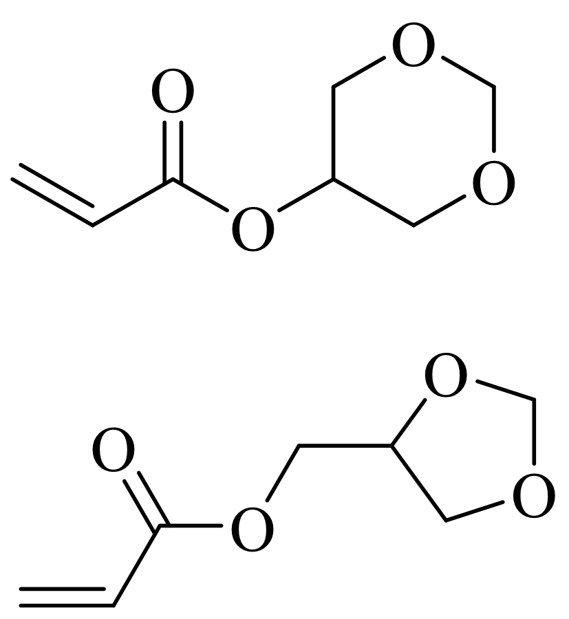 YW-811 · Gliserol formal akrilat · struktur dari brosur produk yang disediakan