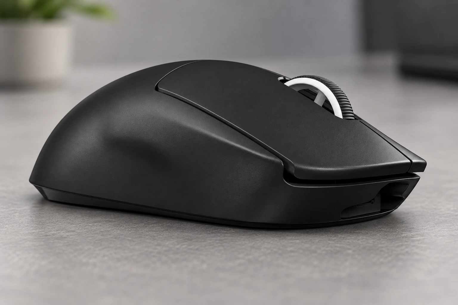 Komponen bergerak mouse gaming · Evaluasi kontak tombol plastik dan penopang roda secara terpisah, dengan sensor dan kontak listrik dikecualikan dari area aplikasi.
